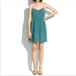 *SOLD* Madewell Silk Bordershine Cami Dress-- Teal